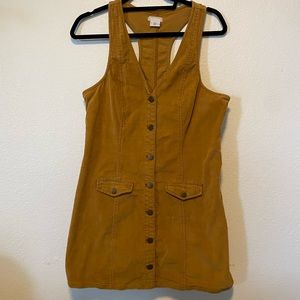 Corduroy Button-Up Mini Dress